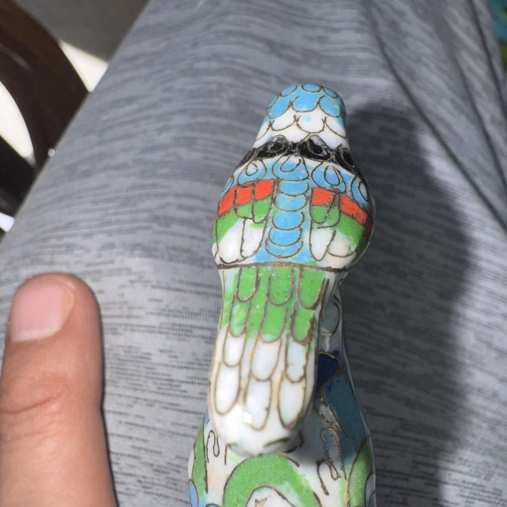 Vintage Oriental Cloisonné Parrot Bird Enamel‎ Sewing Thimble